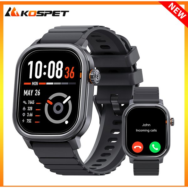 KOSPET PULSE Smartwatch für Männer und Frauen, wasserdicht, Bluetooth-Anruf, 180 Freestyle-Trainingsmodi, genaue Gesundheits- und Fitnessüberwachung