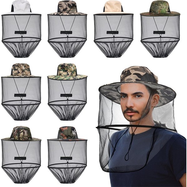 Unisex Eimer Hüte faltbarer Mücken hut mit verstecktem Netz Mesh Repellent Insekten bienen schutz Outdoor Sonnenschutz Angel kappe