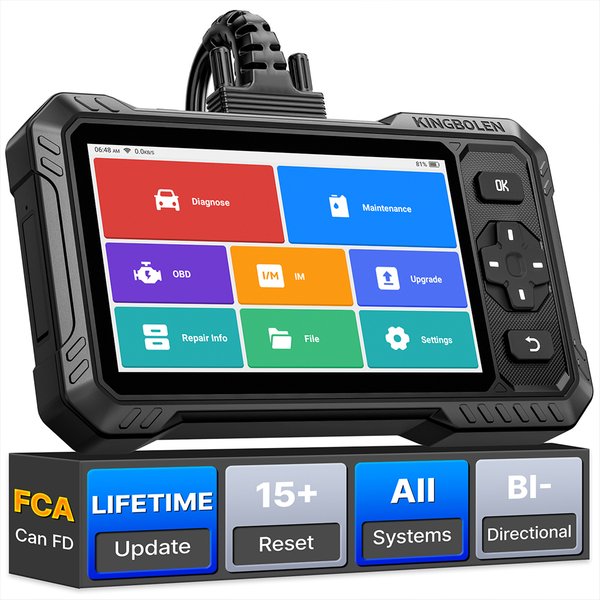 2026 Neu – KINGBOLEN S6 Elite Kfz-Diagnosegerät, bidirektionales Scan-Tool, unterstützt CANFD, alle Systeme, Auto-VIN-Scan, 15+ Reset-Funktionen