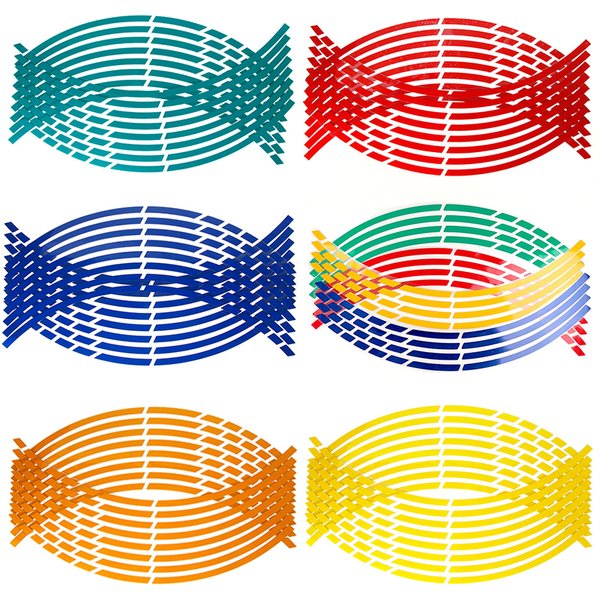 17 "18" autocollants réfléchissants pour pneus de roue de voiture de moto bandes de bande de jante réfléchissantes pour autocollants de voiture de moto pour Yamaha Kawasaki
