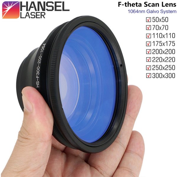 Lentille de balayage f-theta, filetage M85x1 50x50 - 300x300 F63-420mm pour pièces de Machine de marquage Laser à Fiber optique YAG 1064nm