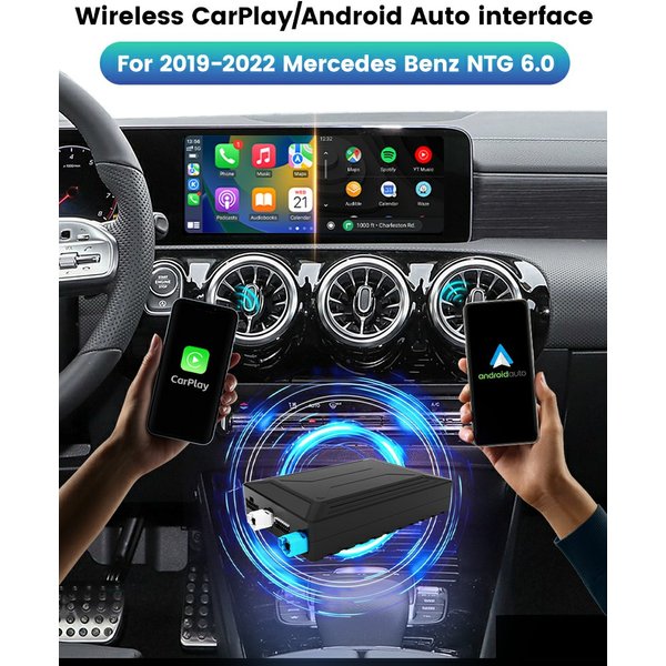 Interface sans fil CarPlay Android Auto pour Mercedes Benz Classe A W177 GLB GLA CLA 2019-2022 NTG6.0 MBUX, mise à niveau OEM avec écran tactile