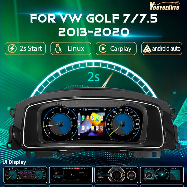 12,3'' LCD-Digital-Dashboard-Cluster für VW Golf7 MK7 Baujahre 2013-2020 NTG4.5 Auto-Radio Instrumententafel Cockpit Tachometer