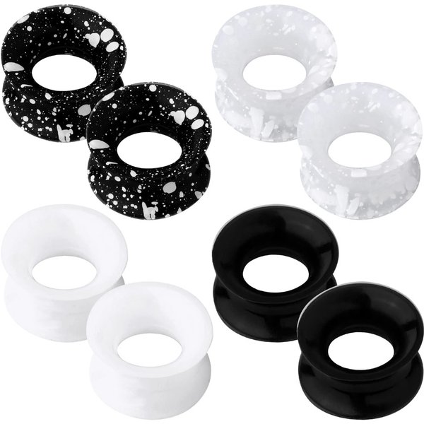 Jauges d'oreille flexibles en silicone pour hommes et femmes, bouchons de tunnels d'oreille, extenseur de civière, double évasé, piercing de chair, bijoux, 2-8 pièces