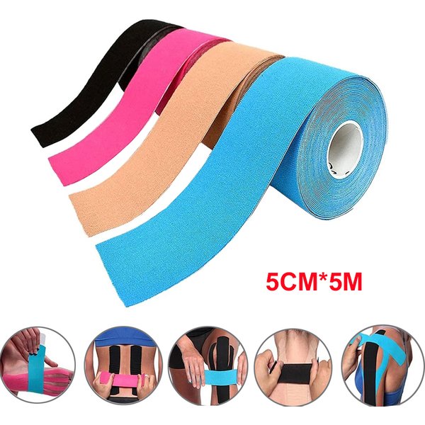 5cm*5m Sport Kinesiology Tape Athletic Elastic Kneepad Muscle Pain Relief Knee Taping Fitness Running Tennis Swimming Football