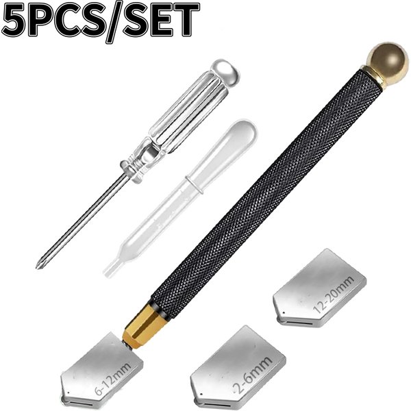5PCS Diamant Glas Cutter Für Glas Fliesen Schneiden Manuelle Werkzeuge 2-20mm Glas, keramik fliesen Schneiden Werkzeug DIY Glas Schneiden Set