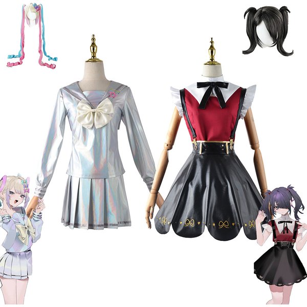 Costume de cosplay KANGEL du jeu « NEEDYGIRLOVERDOSE », ensemble complet de vêtements, uniforme de marin, uniforme de veste, jupe de couleur laser