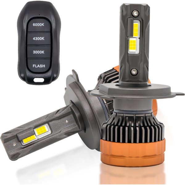XTG X29 160W Dreifarbige LED-Scheinwerferlampen H4 H7 Fernbedienung Blinkende Doppelprojektorlinse Kühlventilator Auto-Frontscheinwerfer