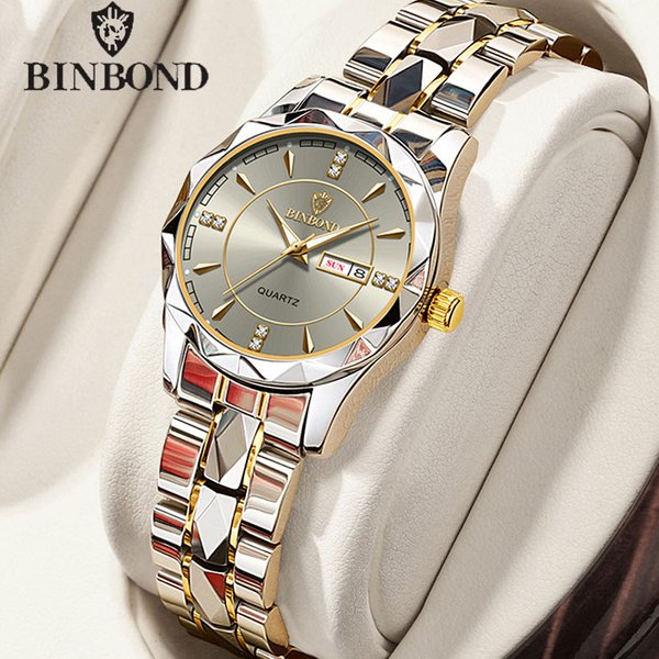 BINBONG Frauen Uhren Luxus Mode Damen Quarzuhr Wasserdicht Leucht Datum Edelstahl Armbanduhr Freundin Liebhaber Geschenk