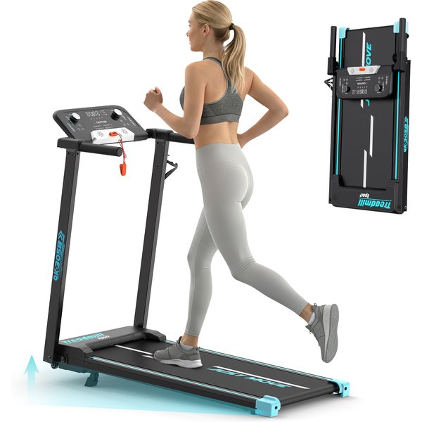 Y-RAIN faltbares Laufband für den Heimgebrauch, 3,0-PS-Motor, 1–12 km/h, faltbares Laufband mit Neigung von 10 %, Bluetooth-Lautsprecher, LED-Anzeige, maximale Belastbarkeit 150 kg, Laufband für