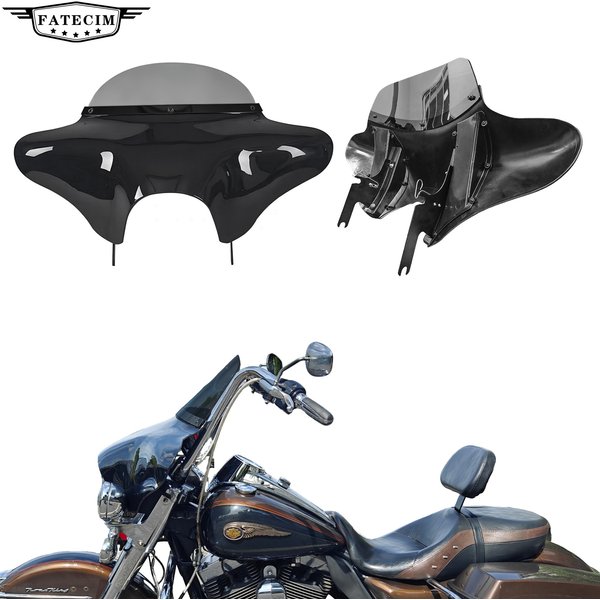 Batwing Fairing Road King czarne wykończenie przedniej szyby dla Harley Touring Road King FLHR 1994-2023 Road King Special FLHRXS 2017-2025