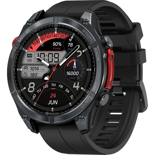 Zeblaze Stratos 4 GPS Smartwatch 1,43 AMOLED-Display Eingebauter Kompass Barometrischer Höhenmesser Taschenlampe Sprachanruf Smartwatch