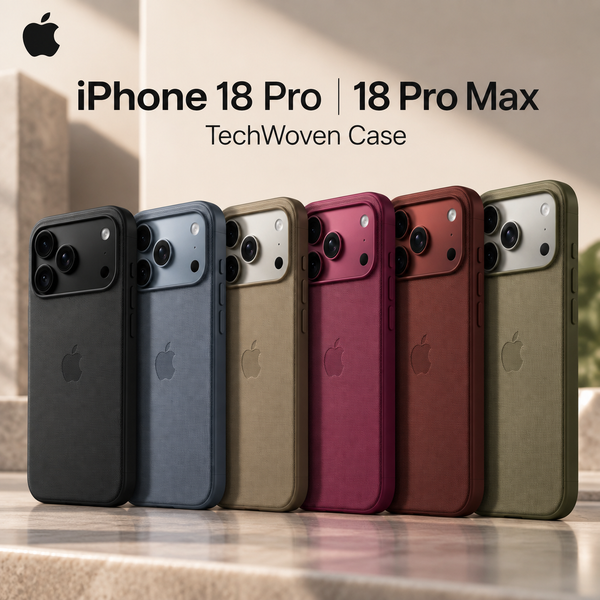 Etui Apple TechWoven z funkcją MagSafe do iPhone 17 Pro Max, umożliwiające sterowanie aparatem, bezprzewodowe ładowanie i ochronę przed upadkami.