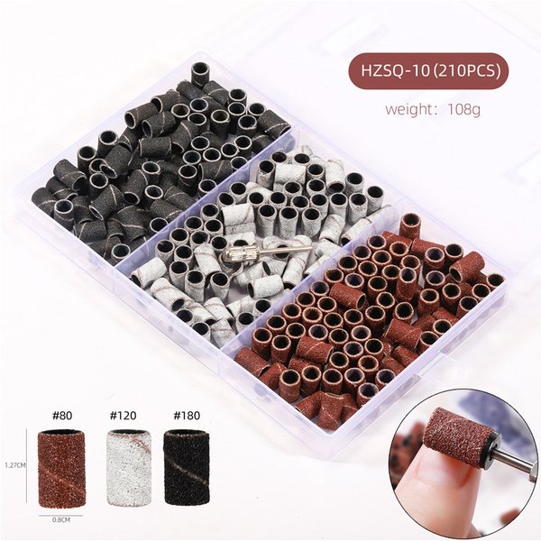 75/100Pcs Nagel Schleif Kappe Bands Für Elektrische Maniküre Maschine 180/120/80 Grit Nagel Bohrer Schleifen bit Dateien Pediküre Werkzeug Set