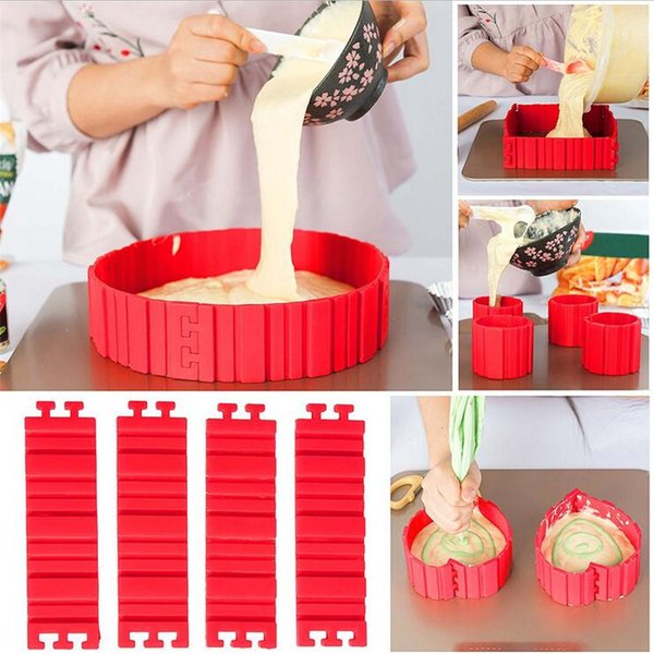 Backen Schlange Silikon Kuchen Form DIY Magie Herz Schatten Rechteckige Runde Schatten Kuchen Form Gebäck Werkzeuge Küche Backen Gebäck Werkzeuge