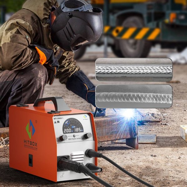 HITBOX 220V MT2000II IGBT Inverter-Schweißgerät 5-in-1 MMA MIG Gas-MIG Gasloses Lift-TIG Synergic Control Schweißmaschine für 0,8/1,0mm Schweißungen
