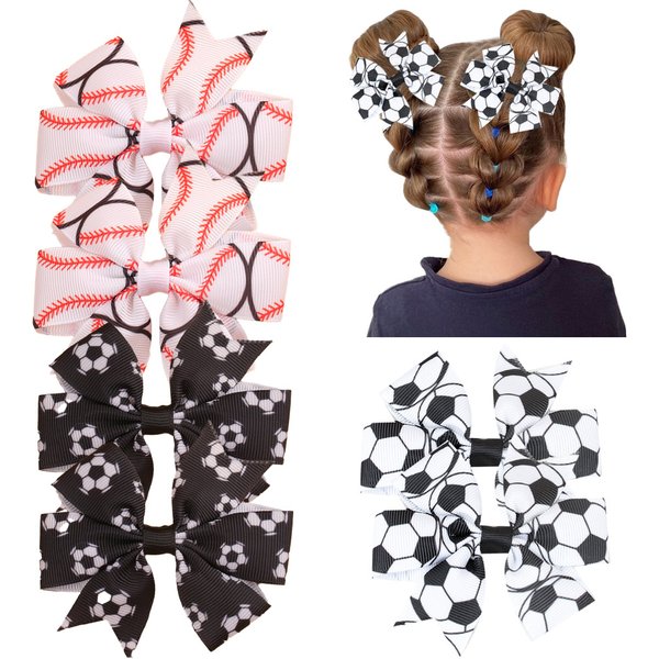 Pinces à cheveux imprimées de football pour enfants, nœuds en ruban, épingles à cheveux, nouveaux accessoires de photographie, barrettes souvenirs