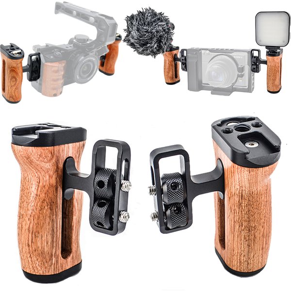 DSLR Universal Kamera Links Rechts Seite Griff für Sony Canon Nikon Kamera Käfig Holzgriff Grip Kalten Schuh für Mikrofon Video Licht