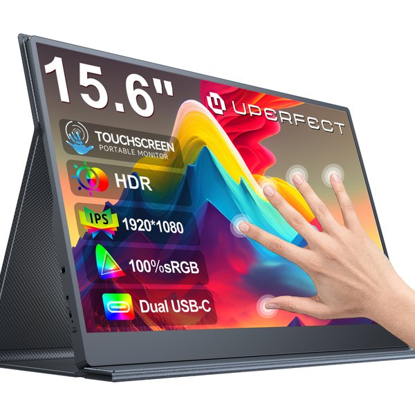 Uperfect 15,6 pouces tactile portable moniteur Gaming 1920 * 1080p 300cd / m2 Extended PC moniteur soins oculaires USB type - C pour TV ordinateur portable tablette deuxième écran Xbox PS4 / 5