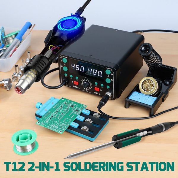 YIHUA 902D-IV 775W T12 Lötstation Heißluft-Reworkstation Elektronik-Reparatur-Werkzeugset Professionelle Schweißstation