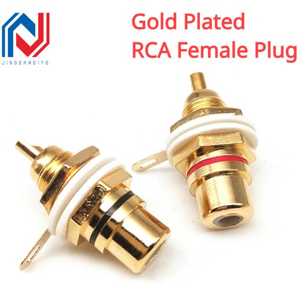 Connecteur RCA femelle avec tasse à souder à écrou, montage sur panneau plaqué or, prise audio Jack, amplificateur de châssis, connecteur Phono, 10 pièces par lot
