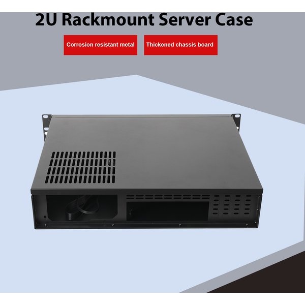 2U Chassis Aluminum Panel Ultra Short Industrial Control Server Chassis Data Storage Motherboard Server Case