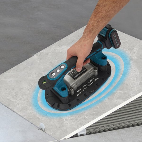 6-Gang Kabelloser Fliesen-Vibrationsmaschine, Fliesen-Vibrations-Nivelliermaschine mit 400Kg Saugnapf, Boden- und Wandfliesen-Verlegemaschine