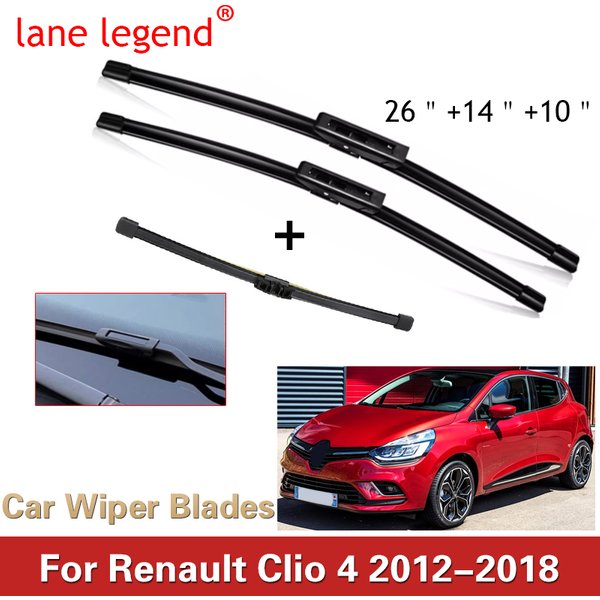 Wiper Front Rear Wiper Blades For Renault Clio 4 2012 - 2019 Windshield Windscreen Front Window 26"+14"+10" 2015 2016 2017 2018