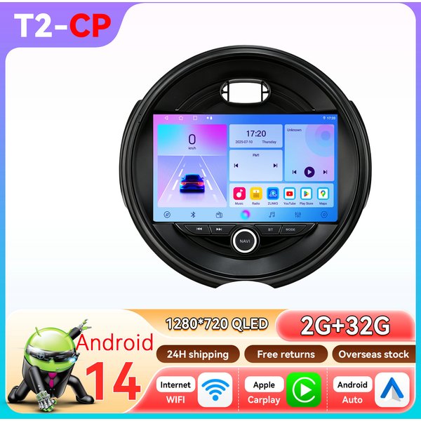 9" Kabelloses Carplay Android Auto Autoradio für BMW Mini Cooper F54 F55 F56 F60 2014 - 2019 Multimedia GPS-Navigation Stereo Audio 2DIN 360-Grad-Kamera DSP RDS Bildschirm 6115 Octa Core Head Unit