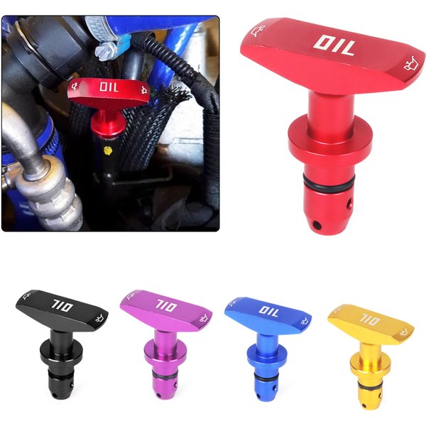 Billet Aluminum Car Oil Dipstick Pull Handle Automobile Replacement Engine Oil Handle Modification Decoration
