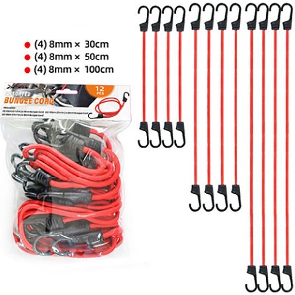 9/12 Stück elastische Bungee-Seile mit Haken, Seil, Gepäck-Verpackungsgurt, Gepäcknetz für Motorrad, Fahrrad, Reisen, Camping, Wandern