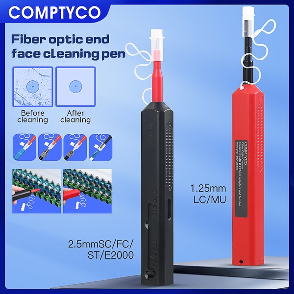 FTTH Glasfaser-Reinigungsstift, Glasfaser-Reinigungswerkzeug, SC/FC/ST (2,5 mm) LC (1,25 mm), Glasfaser-Reiniger
