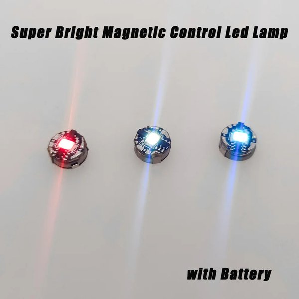 3-teiliges Miniatur-Magnetsteuerungs-LED-Lampen-Set Kabellose Lichtspielzeuge DIY-Modellbausätze für Roboter/Autos Mit Batterie