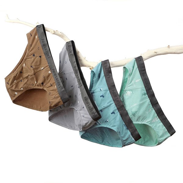 4Pcs Men Sexy Briefs Cotton Underwear Men's Breathable Brief Underpants Comfortable Mens Soft Print Shorts Cueca Male Panties