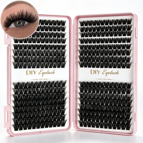 Bouquets de cils, cils effet œil de chat, cils individuels vaporeux, extensions de cils, bouquets de cils volumineux et moelleux, maquillage de cils DIY