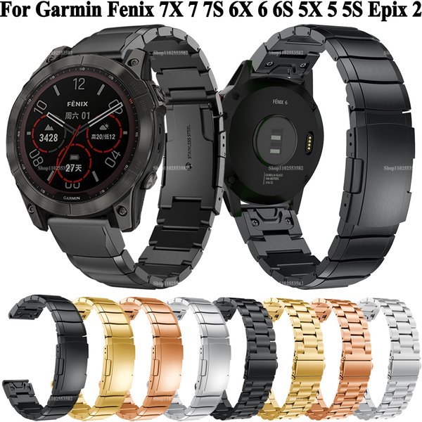 QuickFit 20 22 26mm Stainless Steel Straps For Garmin Epix Enduro 3 Tactix 7 Pro Delta Descent mk3i mk2 Fenix 9 8 Pro Watch Band