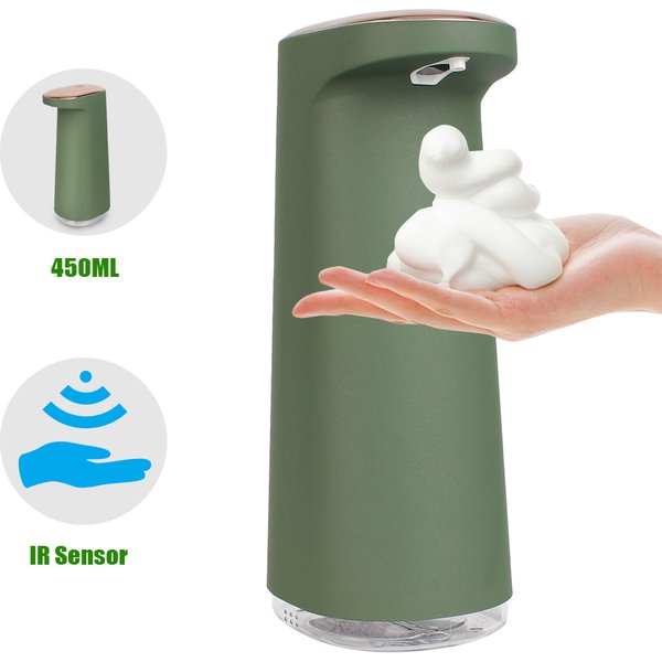 Distributeur de savon liquide en mousse 450ML, mains libres, Rechargeable par USB, Portable, sans contact, automatique, pour salle de bains et cuisine