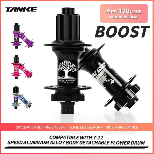 TANKE-Boost 12x148,15x110, aluminiowa piasta rowerowa, 32 otwory 120 kliknięć 4 łożyska MTB Mountain Bike piasta hamulca tarczowego HG MS XD 8-12 prędkości