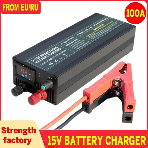 Tragbares 12V100A Lifepo4-Batterieladegerät 40A 50A Lithium-Batterieladegerät 60A 85A mit einstellbarer Spannung und Strom Anderson