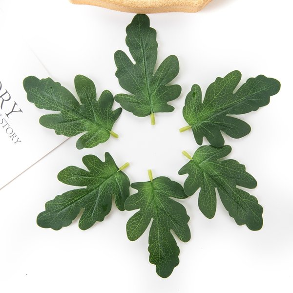 Plantes artificielles, 50 pièces, boîte à bonbons, couronne de fleurs de mariage, décorations de noël pour la maison, Scrapbooking, fausses feuilles de pastèque