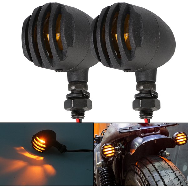Clignotant halogène en métal pour moto, Honda, Suzuki, 73Inboulon t, rétro, clôture, clignotant, 2 pièces