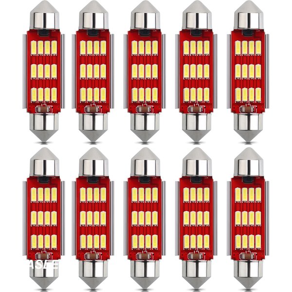 Ampoule LED sans erreur Canbus IC C5W C10W, lampes de lecture intérieures de 31 36 39 41mm, lampe de coffre de bagages, plaque d'immatriculation en forme de dôme, 10 pièces