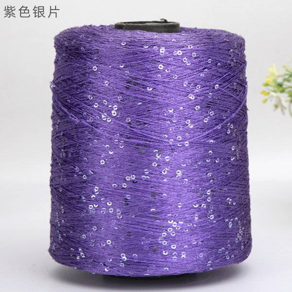 Fil à paillettes de soie, ligne mercerisée spéciale, 500 g/rouleau, fait à la main, bricolage, paillettes de 3mm, fil à tricoter, poupée, pull, ligne à tricoter