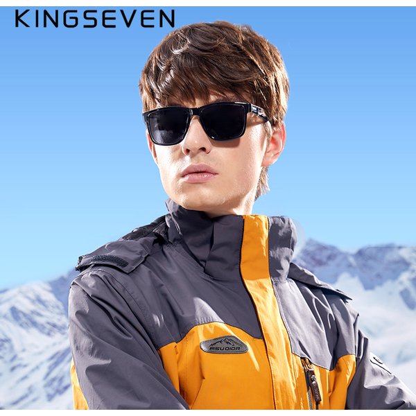 Kingseven Marke Quadrat Retro Gradient polarisierte Sonnenbrille Frauen Männer Kohle faser Muster Design Outdoor-Sport brillen