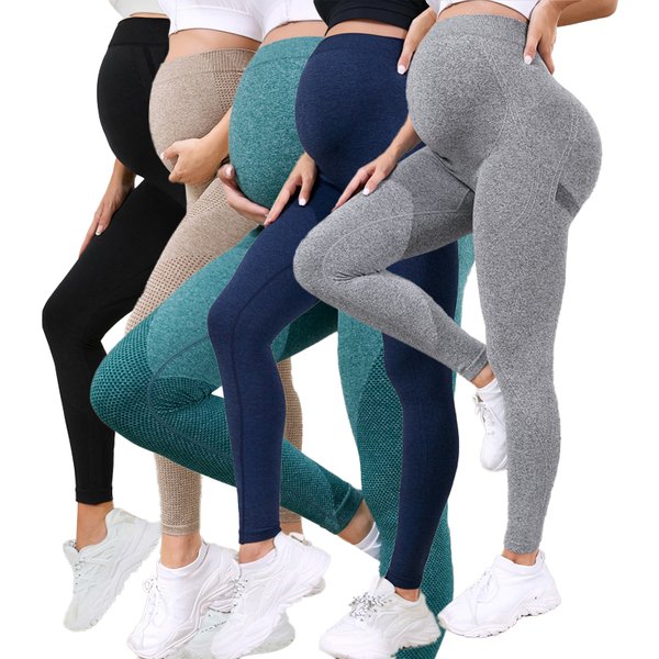 Umstandsleggings für Damen über dem Bauch, durchgehende Schwangerschafts-Yogahose, Active Wear, Workout-Leggings