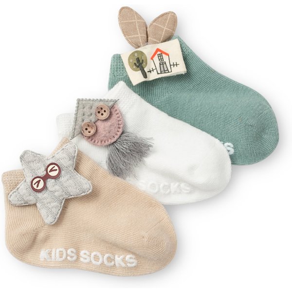 3 paire/lot chaussettes bébé pour filles garçons chaussettes de dessin animé mignon pour nouveau-nés nourrissons bateau chaussettes de sol courtes accessoires antidérapants 0-3 ans