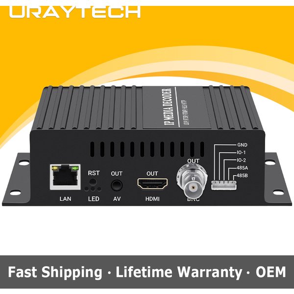 H.265 H.264 4K Video Streaming Decoder IP Camera to HDMI + CVBS AV Output for Decoding SRT HLS M3U8 UDP RTMP RTSP