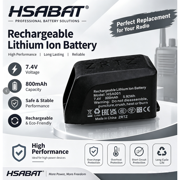 HSABAT 800mAh für Sram Etap Mountainbike-Schaltsysteme Hochkapazitäts-Axs Red Force Kabellose Elektronische Batterie Variable Geschwindigkeit