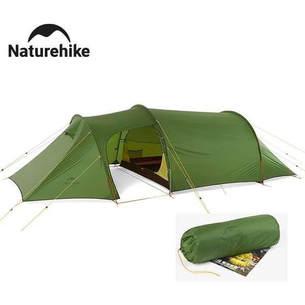 Naturehike Opalus Zelt für 3 Personen, 20D-Nylon-Tunnelzelt, ultraleicht, groß, Vorraum, Familie, Outdoor, Rucksackreisen, Campingzelt