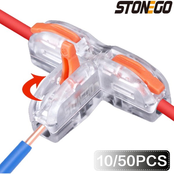Connecteur de câblage rapide universel compact de type T à insertion, bornier de distribution, connecteurs de dérivation électrique pour éclairage LED domestique